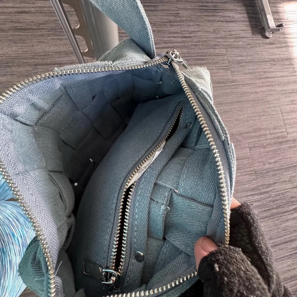 Woven Denim Shoulder Bag - Picture 7 of 8